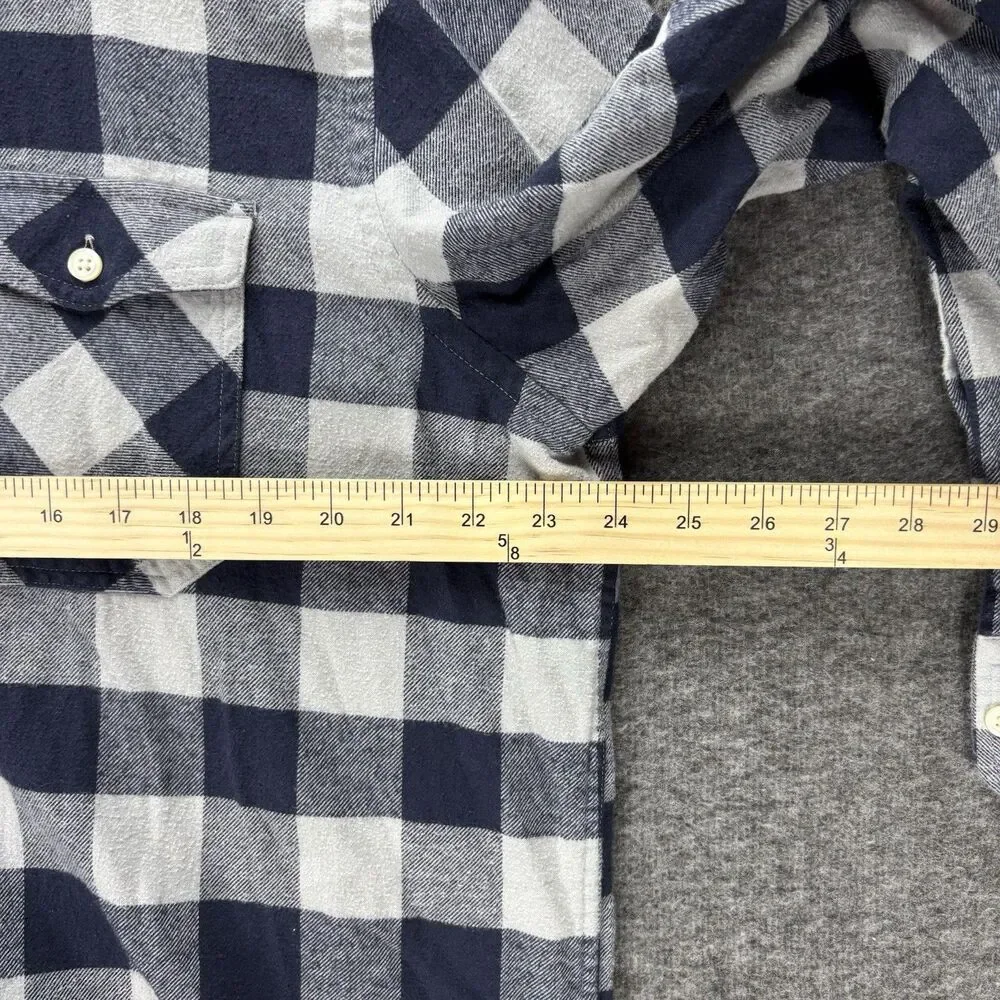 Banana Republic Flannel Shirt Men’s Medium Blue Buffalo Plaid 100% Cotton